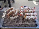 Just bbqing some tails, shrimp, and scallops and a pork shoulder